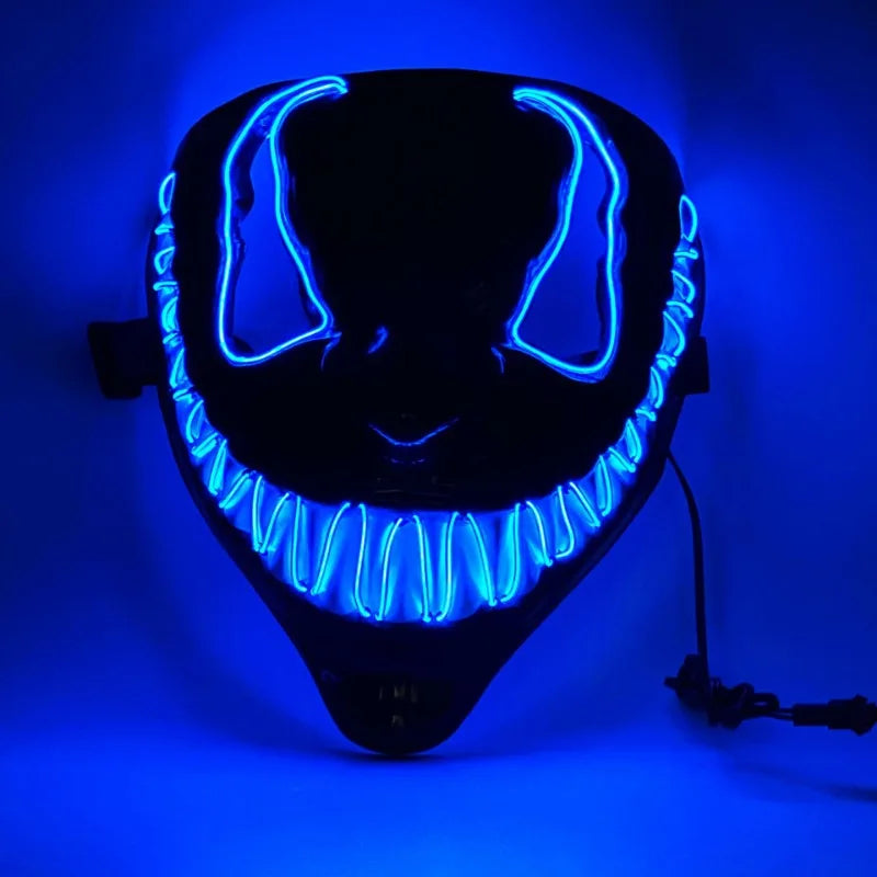 Glowing Party Mask Halloween Decoration Luminous Light up Led Mask Unisex Masquerade Horror Carnival Cosplay Dress up Props