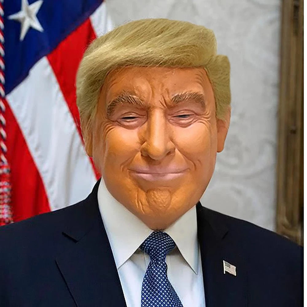 Trump Latex Full Head Face Human Mask for Mask Festival Halloween Easter Costume Party Donald Trump Presidential Cosplay Fans