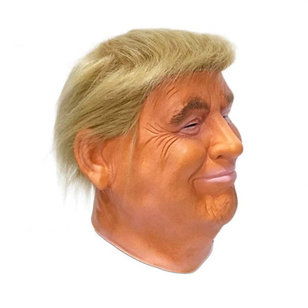 Trump Latex Full Head Face Human Mask for Mask Festival Halloween Easter Costume Party Donald Trump Presidential Cosplay Fans